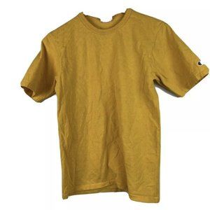 Vintage Champion Men’s Small Short Sleeve Tee T Shirt Logo Embroidered Yellow